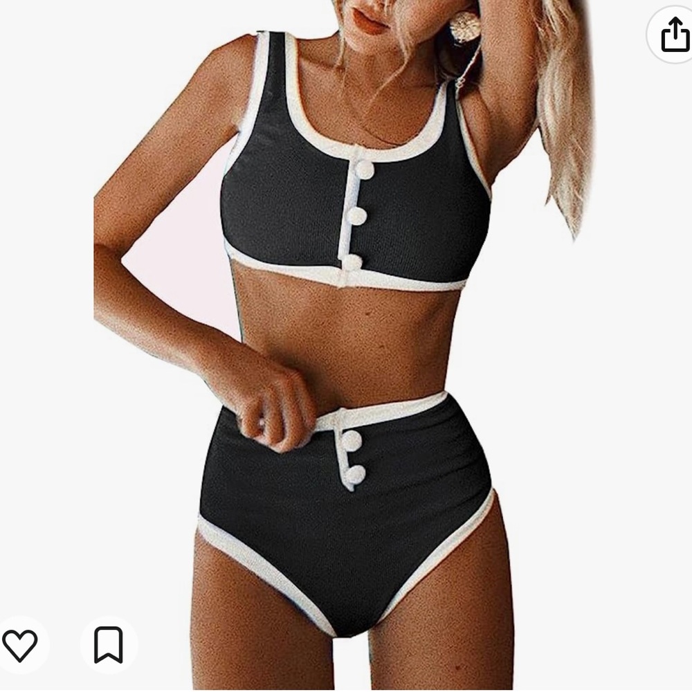 Colorblock High Waist Bikini.  Size XL